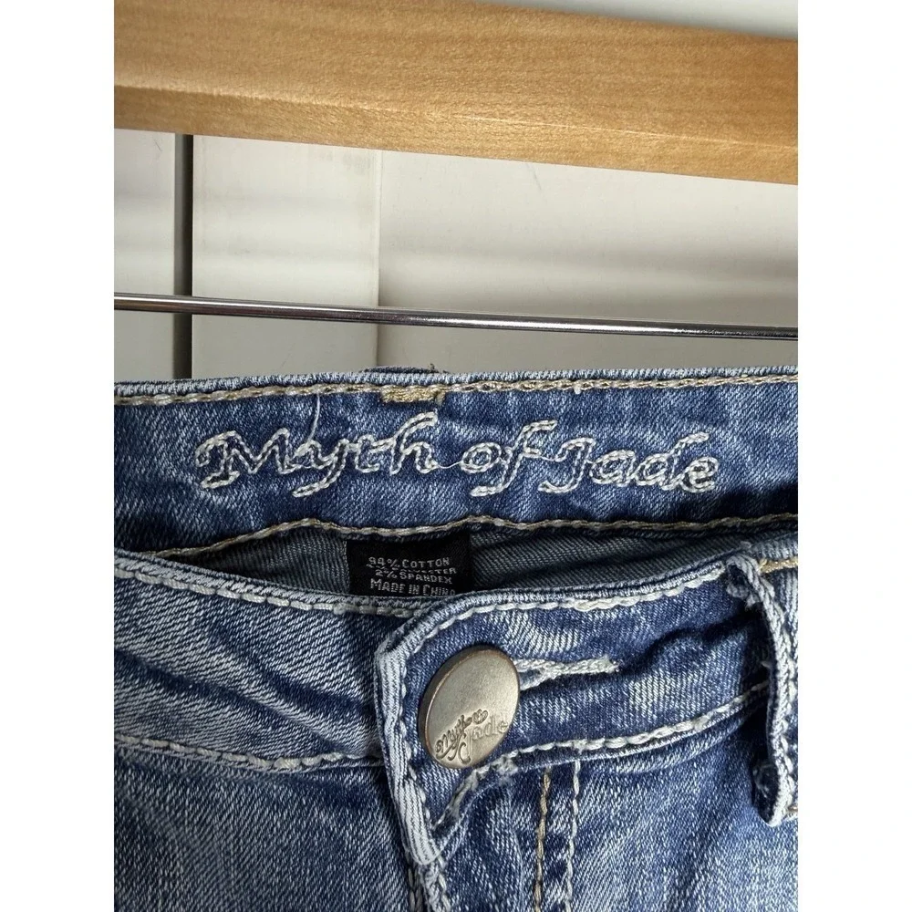 Myth of Jade Bootcut Embroidered Blue Denim Jeans Women's Size 8